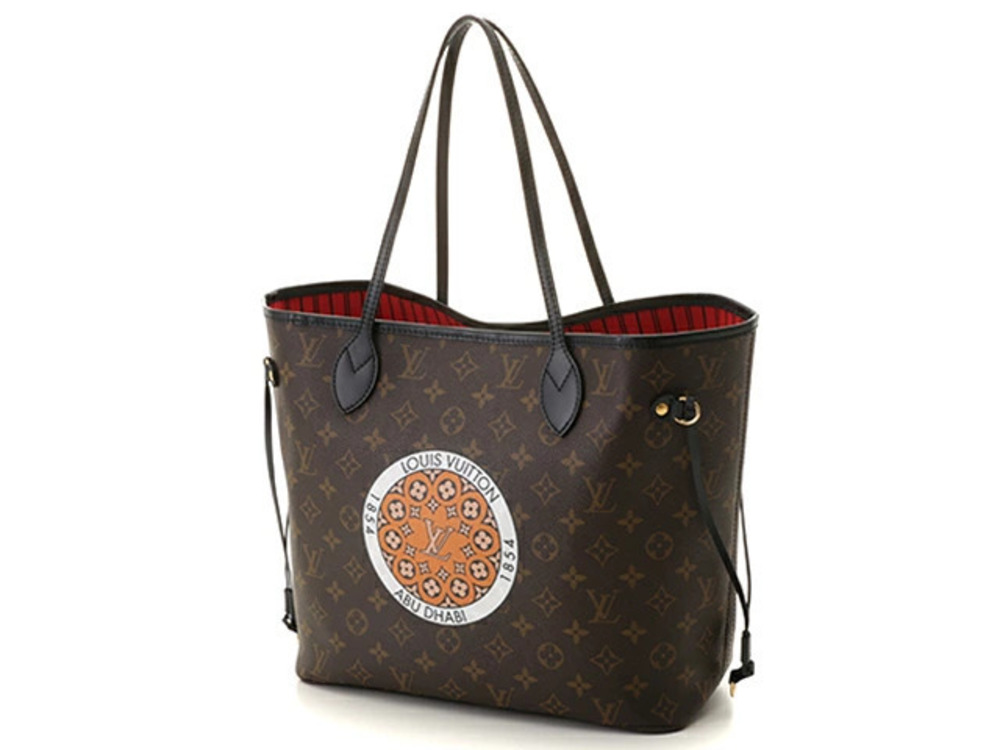LOUIS VUITTON Neverfull Tote Bag Monogram Cerise Red My LV World Tour Abu Dhabi